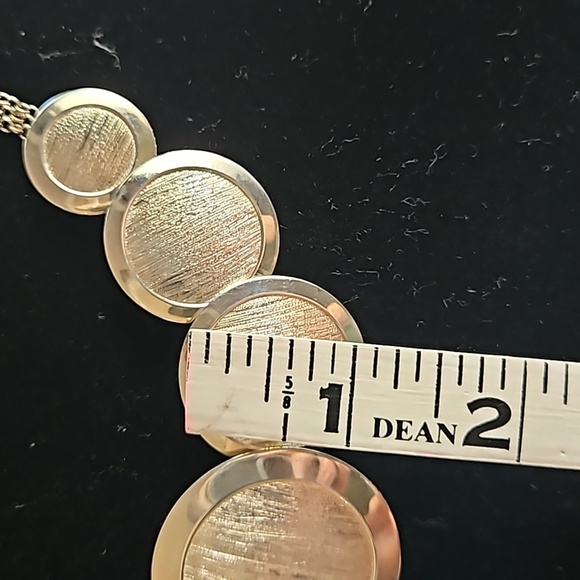 Sterling silver Estate italian silver 925 Italy brushed disc  3 chain necklace - Picture 9 of 10